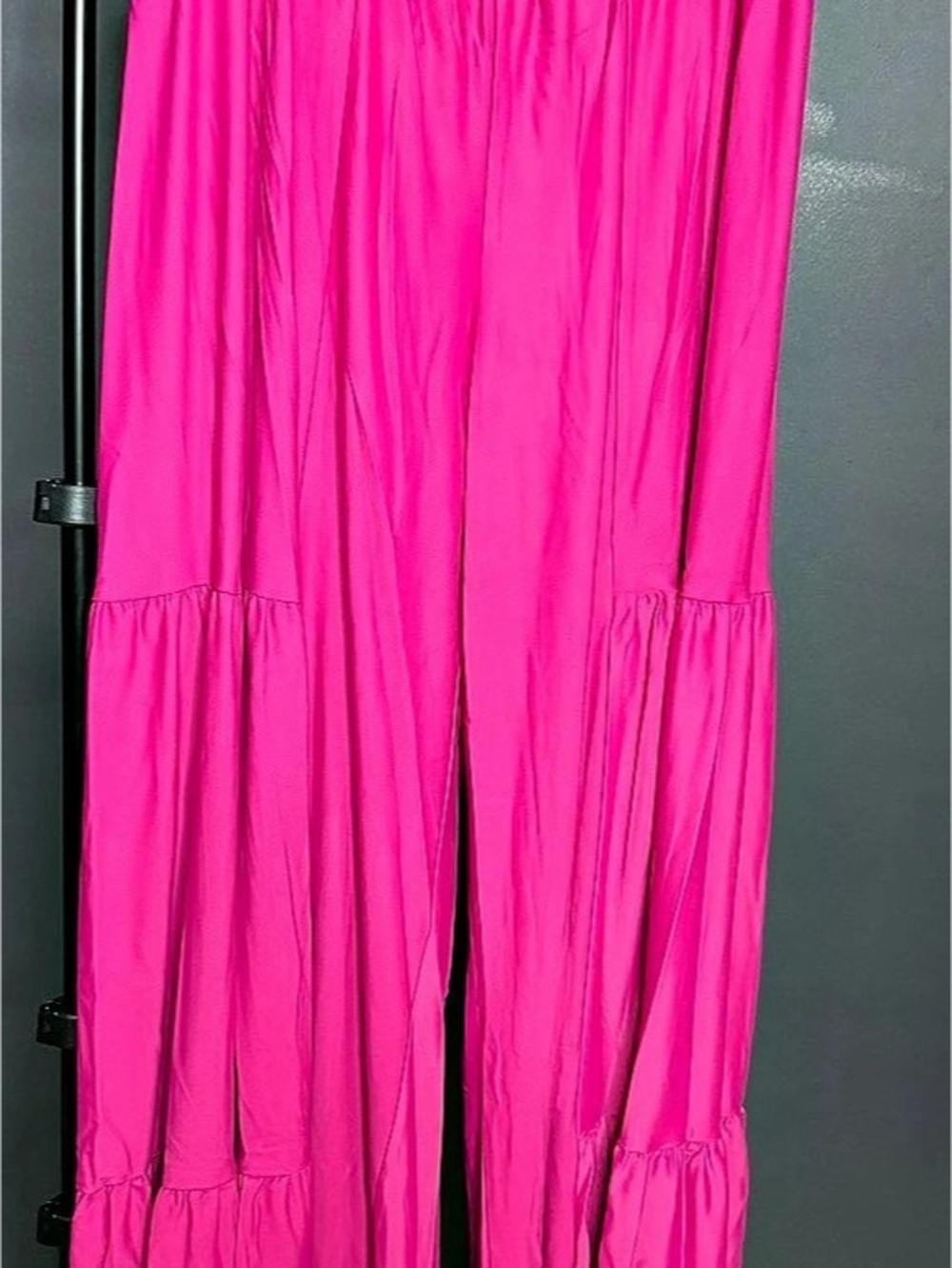 Wisteria Lane Hot Pink Tiered Stretch Palazzo Pants - Picture 1 of 5